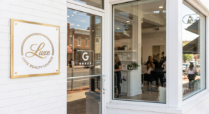 9 Essential Local Search Tactics For Beauty Brands: How To Shatter Booking Records And Rule Your City Beauty Salon Entrance With Logo