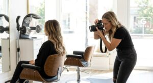9 Essential Local Search Tactics For Beauty Brands: How To Shatter Booking Records And Rule Your City Photographer Capturing Woman In Salon