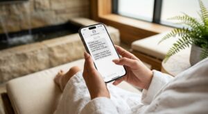 A Client Receiving An Automated Appointment Reminder, Which Is A Key Benefit Of Using A Business Crm For Spa Operations.